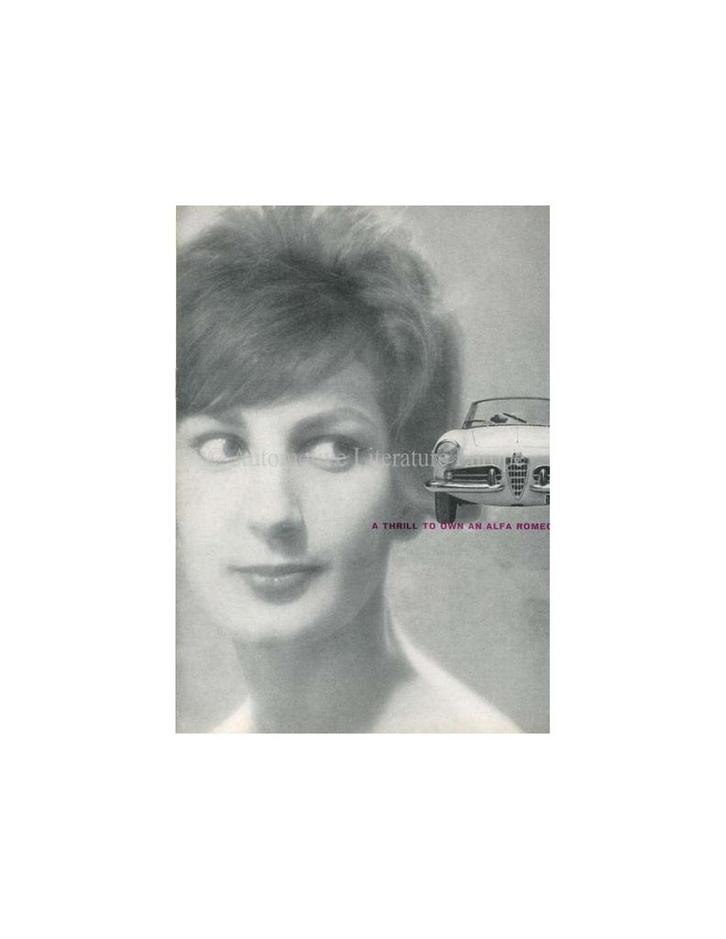 1960 ALFA ROMEO GIULIETTA SPIDER BROCHURE ENGELS, Boeken, Auto's | Folders en Tijdschriften
