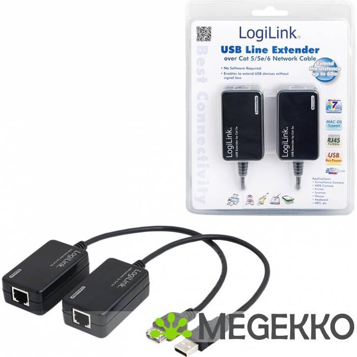 LogiLink Line Extender USB via CAT5/6, Computers en Software, Overige Computers en Software, Nieuw, Verzenden