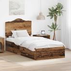 vidaXL Bedframe met hoofdeinde Oudhout 90 x 190 cm Bewerkt, Huis en Inrichting, Verzenden, Nieuw