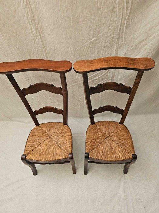 Fauteuil - Set van Antieke Houten Fauteuils met Rieten, Antiquités & Art, Curiosités & Brocante