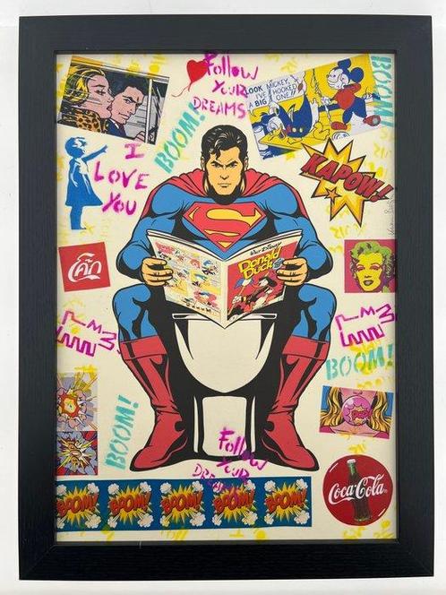 Koen Betjes (1992) - Superman loves PopArt, Antiquités & Art, Art | Peinture | Moderne