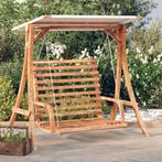 vidaXL Schommelbank met luifel vurenhout met teak afwerking, Tuin en Terras, Verzenden, Nieuw