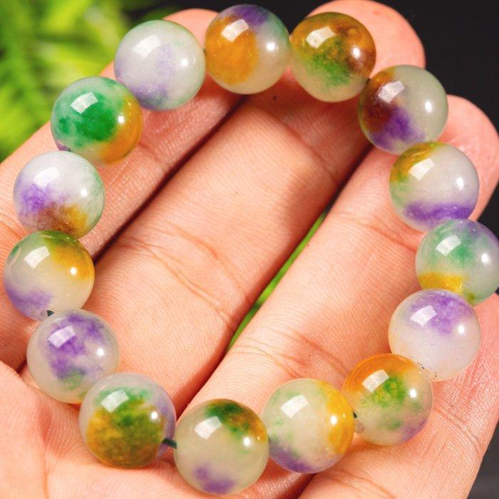 Bracciale Chakras 15 kralen 13 mm Gruppo serpentino armband, Verzamelen, Mineralen en Fossielen