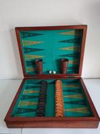 Spel - Oude backgammon in unieke houten koffer, Antiek en Kunst, Antiek | Overige Antiek