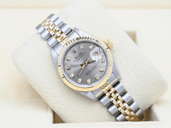 Rolex Lady-Datejust Ref. 69173 Year 1991 (Box & Papers), Handtassen en Accessoires, Horloges | Dames, Goud, Zo goed als nieuw