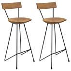 vidaXL Tabourets de bar lot de 2 bois de teck massif, Verzenden