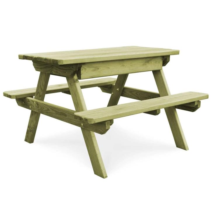 vidaXL Picknicktafel met banken 90x90x58 cm geïmpregneerd, Tuin en Terras, Tuintafels, Nieuw, Verzenden
