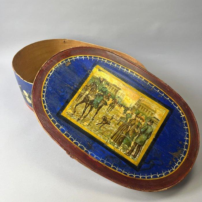 Kist - Antique Large Bentwood Oval - Folkart Shaker box -, Antiek en Kunst, Antiek | Overige Antiek