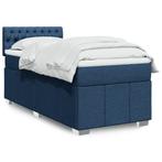 vidaXL Boxspring met matras stof blauw 80x200 cm, Verzenden, Nieuw