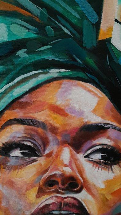 Elizabeth Nuñez Gil - A Thousand-Yard Stare, Antiek en Kunst, Kunst | Schilderijen | Modern