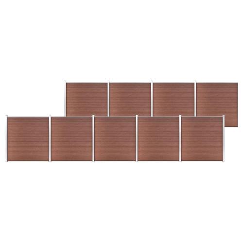 vidaXL Schutting 1564x186 cm HKC bruin, Tuin en Terras, Tuinhekken en Hekwerk, Nieuw, Verzenden