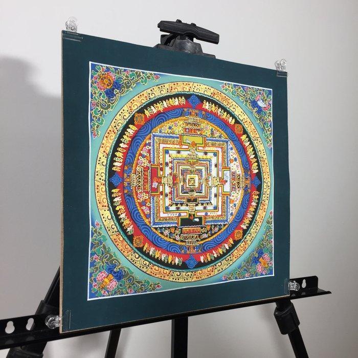Painting of Tibetan Tradition - Mandala Kalachakra - Wheel, Antiek en Kunst, Kunst | Designobjecten