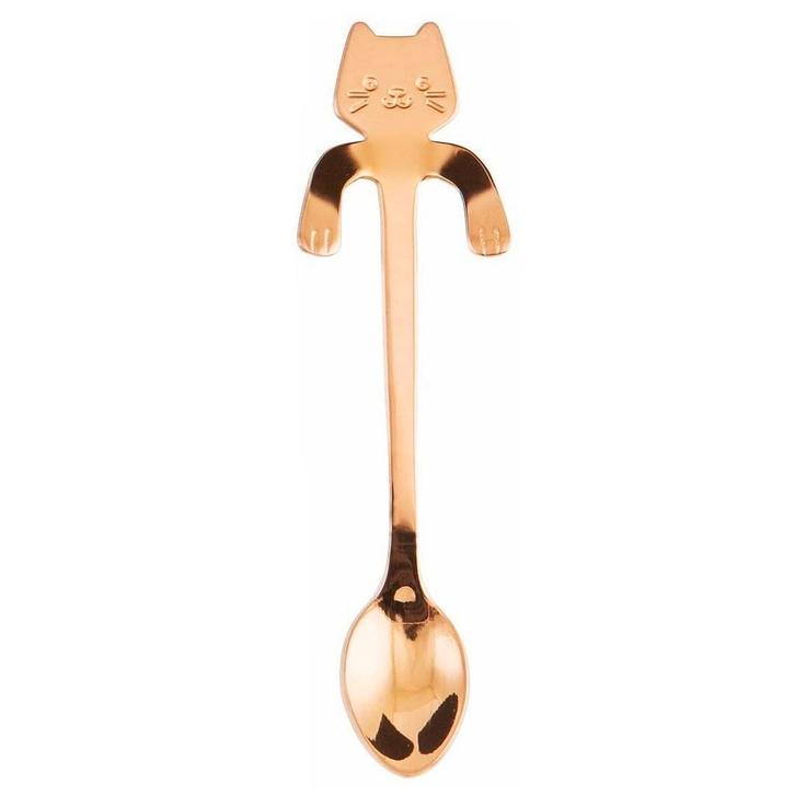 Fako Bijoux - Theelepel / Koffielepel Hangende Kat - Rosé, Huis en Inrichting, Keuken | Bestek, Verzenden