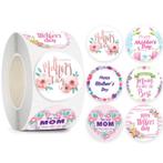500 stickers labels rol thema moederdag  met 6 verschillende, Nieuw