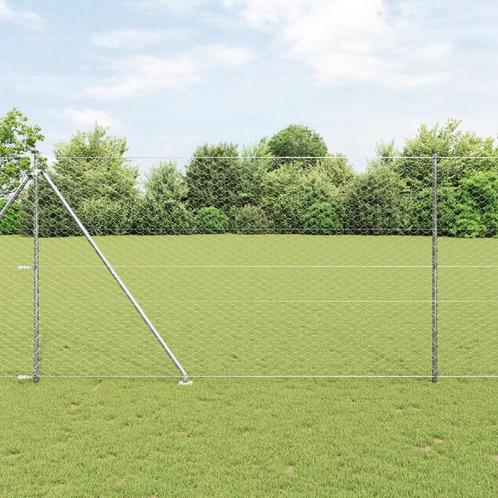 vidaXL Hexagonaal Hek 1.6x25 m Gegalvaniseerd Staal, Tuin en Terras, Tuinhekken en Hekwerk, Nieuw, Verzenden