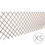 vidaXL Tuinlatwerk 5 st 180x90 cm wilg, Tuin en Terras, Tuinhekken en Hekwerk, Verzenden, Nieuw