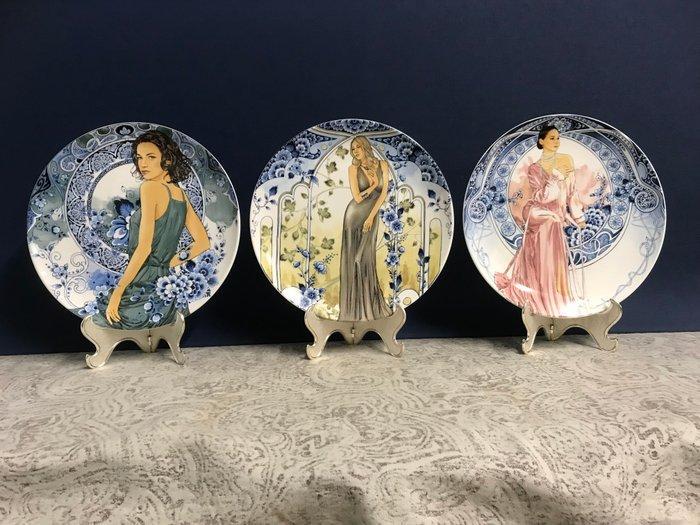 Wandbord (3) - Heinen Delfts Blauw - Porselein, Antiek en Kunst, Antiek | Glaswerk en Kristal