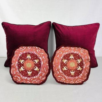 New set of four cushions made with Manuel Canovas fabric -