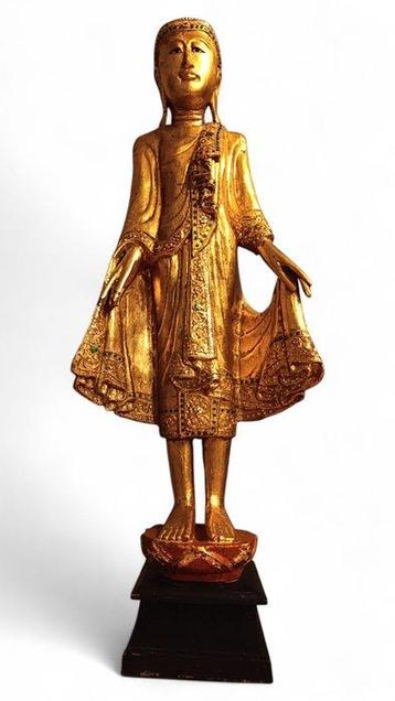 Grote vergoldene Mandalay Buddha Statue - 101 cm - Hout,
