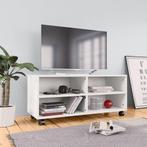 vidaXL Tv-meubel met wieltjes 90x35x35 cm bewerkt hout wit, Huis en Inrichting, Verzenden, Nieuw