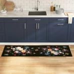 vidaXL Keuken Mat Floral Bloemen 60 x 180 cm Fluweel, Tuin en Terras, Deurmatten, Verzenden, Nieuw