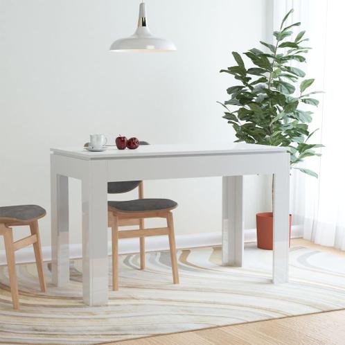 vidaXL Table de salle à manger Blanc brillant 120x60x76 cm A