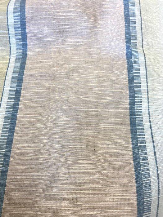 Prestigieus moiré geruit stof in roze, roomgeel en grijs. -, Antiquités & Art, Tapis & Textile