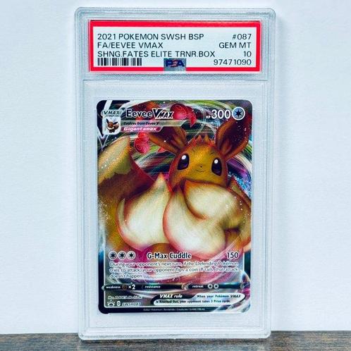 Pokémon Graded card - Eevee Vmax FA - Shining Fates Elite, Hobby en Vrije tijd, Verzamelkaartspellen | Pokémon