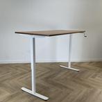 zit-sta slingerbureau 180x80 cm, Cognac - Wit, Huis en Inrichting, Bureaus, Gebruikt, Bureau