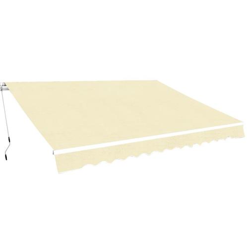 vidaXL Luifel handmatig uittrekbaar 400 cm crème, Tuin en Terras, Zonneschermen, Nieuw, Verzenden
