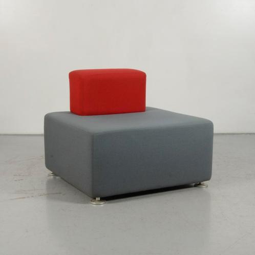 Ontvangstbank Steelcase Cube - Grijs - Rood - 73 x 85 cm, Huis en Inrichting, Zetels | Zetels, Gebruikt, Ophalen of Verzenden