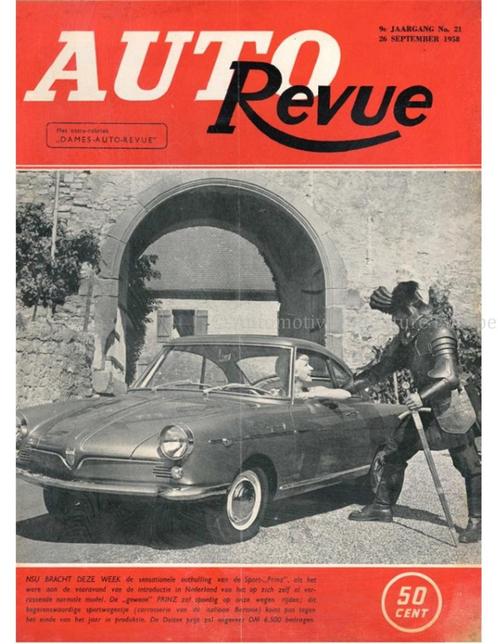 1958 AUTO REVUE MAGAZINE 21 NEDERLANDS, Livres, Autos | Brochures & Magazines, Enlèvement ou Envoi