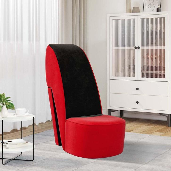 vidaXL Hakstoel fluweel rood, Maison & Meubles, Fauteuils, Envoi