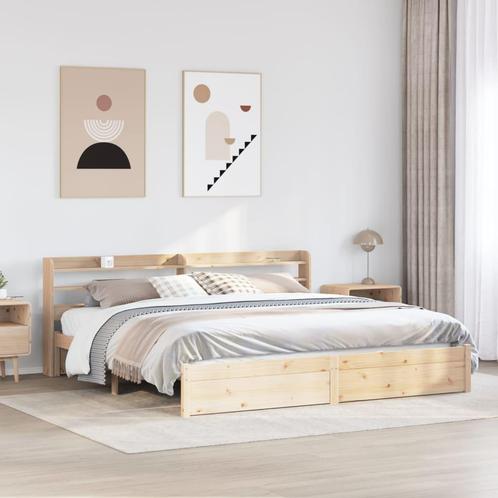 vidaXL Bedframe met hoofdbord massief grenenhout 200x200 cm, Huis en Inrichting, Slaapkamer | Bedden, Nieuw, Verzenden