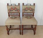 - - Stoel (2) - Hout, Textiel - Antieke stoelen borduur, Antiek en Kunst