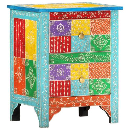 vidaXL Nachtkastje handgeschilderd 40x30x50 cm massief, Huis en Inrichting, Slaapkamer | Nachtkastjes, Nieuw, Verzenden