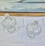 Pillendoosje (2) - Kristal - Drageoirs toegewezen aan, Antiek en Kunst, Antiek | Glaswerk en Kristal