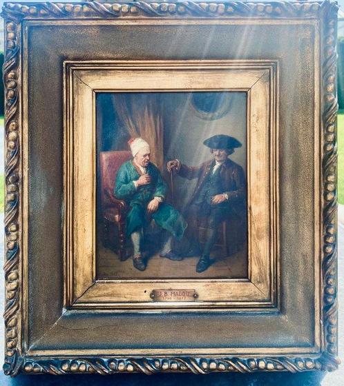 Jean Baptiste Madou 1796 - 1877 - Het bezoek, Antiek en Kunst, Kunst | Schilderijen | Klassiek