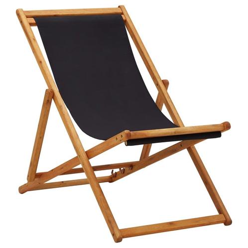vidaXL Chaise pliable de plage bois deucalyptus et, Tuin en Terras, Tuinsets en Loungesets, Verzenden