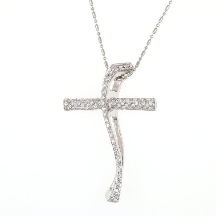 Zonder Minimumprijs - Ketting met hanger - 18 karaat Witgoud, Handtassen en Accessoires, Antieke sieraden