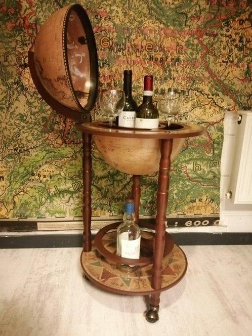 Globe bar - Hout - Globebar Barglobe, Antiek en Kunst, Curiosa en Brocante