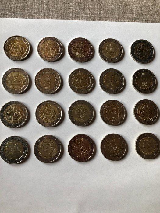 België, Luxemburg. 2 Euro Various Years (20 stuks) (Zonder, Timbres & Monnaies, Monnaies | Europe | Monnaies euro