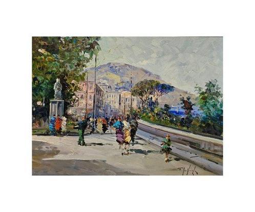 Scuola Italiana (XX) - Lungomare di Napoli, Antiek en Kunst, Kunst | Schilderijen | Klassiek