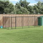 vidaXL Hondenkennel met dak 12,1 m² staal, Verzenden, Nieuw