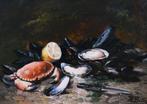 Hubert Bellis (1831-1902) - Still life with crab, mussels