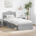 vidaXL Bedframe Grijs Sonoma 90 x 190 cm Massief grenenhout, Verzenden