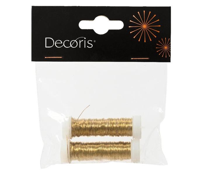 Gouddraad op rol 2*30 meter 0.3mm metaaldraad set van 2, Huis en Inrichting, Woonaccessoires | Kunstplanten en Kunstbloemen, Nieuw
