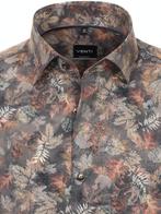 Bruin Venti Overhemd Kent Boord Met Motief Modern Fit, Kleding | Heren, T-shirts, Nieuw, Verzenden