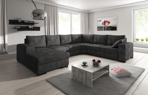 Hoekbank - Antraciet - Leer - Links Met lounge | 326x261, Maison & Meubles, Canapés | Coins salons complets, Envoi