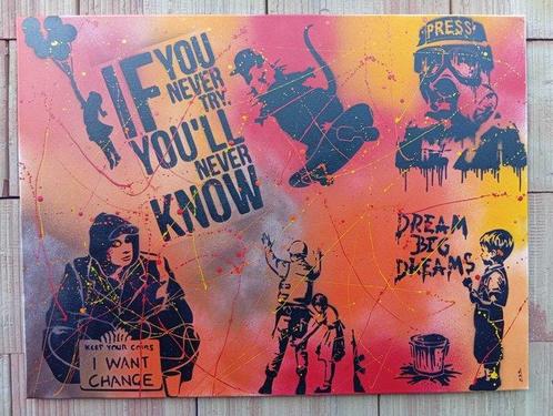 ESQ - If you never try, youll never know., Antiek en Kunst, Kunst | Schilderijen | Modern